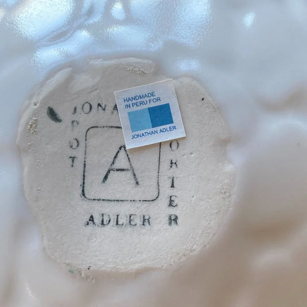 Jonathan Adler Pebble Vase White Ceramic Hand Made EUC